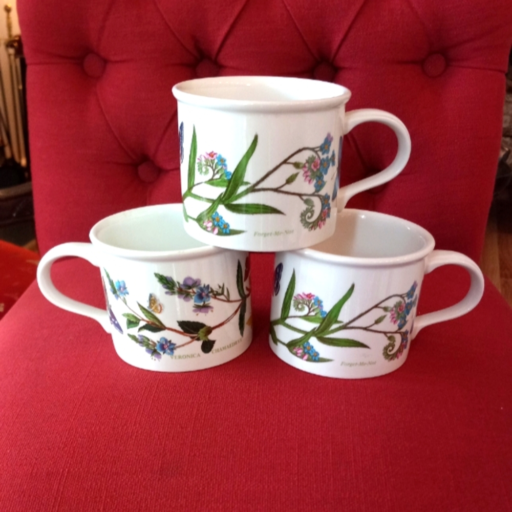 1970 PORTMEIRION BOTANICAL GARDEN LARGE DRUM COFFEE/TEA CUPS (3)